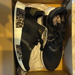 Adidas Black Sneakers with Leopard Print